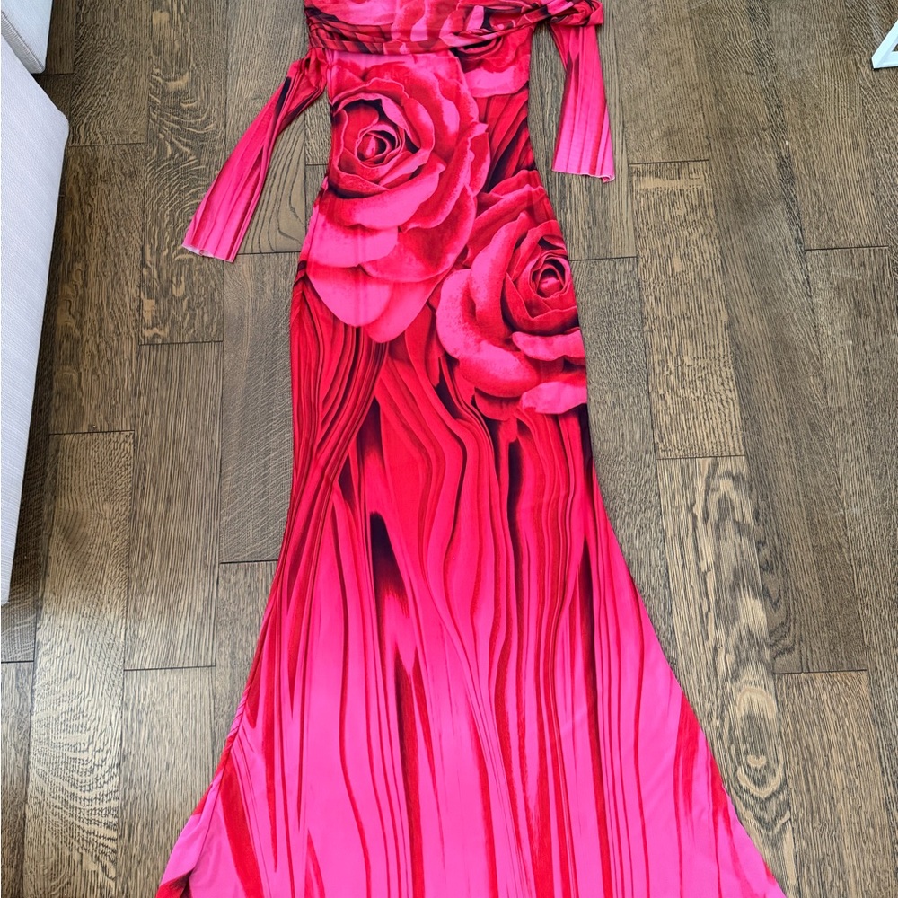AFRM Thelma Dress in Organic Rose - Red and Pink Floral Maxi Dress size Small - Picture 3 of 5